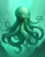Placeholder: A mint colored cyber elemental octopus painted by Ivan Aivazovsky