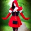 Placeholder: flirty, big buxomed red riding hood