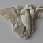 Placeholder: ivory brooch of a kingfisher, decorative design, classical ornament, bilateral symmetry, highly detailed etching, marble carving