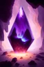 Placeholder: A large glowing purple crystal in the middle of a large cave only lit by the crystal, by Greg Rutkowski