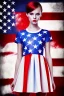 Placeholder: girl, cute, beautiful, American flag dress