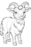 Placeholder: coloring page for kids, GOAT, cartoon style, thick outline, low details, no shading, no color