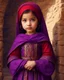 Placeholder: Artistic red purple little palestinian girl , PRINT medieval style