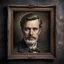 Placeholder: Hyper Realistic vintage frame portrait of Henry Avery on a rustic dark wall