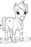 Placeholder: outline art for cute Horse coloring pages with sitch, white background, Sketch style, full body, only use outline, toddlers style, clean line art, white background, no shadows and clear and well outlined.