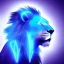 Placeholder: A beautiful portrait of a cyborg lion blue neon color scheme, high key lighting, volumetric light high details psychedelic background