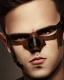 Placeholder: male, boy, cute, young, brown hair, brown eyes, black mask covering mouth, head and shoulders portrait,