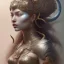 Placeholder: sango fantasy, fantasy magic, intricate, sharp focus, illustration, highly detailed, digital painting, concept art, matte, artgerm and paul lewin and kehinde wiley, masterpiece silver tiger head bronze Asian African girl nice breast Afo hair turquoise snow waves