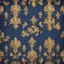 Placeholder: Hyper Realistic navy-blue & golden multicolor grungy rustic damask seamless texture with vignette effect