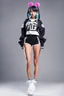 Placeholder: a cute full body shot of anime adult lady wearing hip hop dance clothes standing