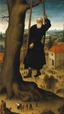 Placeholder: Pieter Bruegel painting style for an old man hanged on a tree