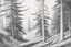 Placeholder: Norwegian forest, woodland- Pencil drawing, realistic, graphite