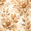 Placeholder: Hyper Realistic Beige watercolor-Floral-Patterns With Glowing Golden Embers On Off-White Grunge Background.