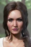 Placeholder: Camilla luddington face, big busty hitomi tanaka, texture skin,Crystal yellow eyes, long white hair, wearing The Lara Croft, realistic, 4k, intricate, best quality, fog particles, fire particles, octane render, vray, sword fire, rain