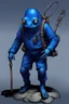 Placeholder: blue frogman miner humanoid medival