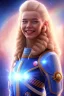 Placeholder: young cosmic woman smile, admiral from the future, one fine whole face, crystalline skin, expressive blue eyes,rainbow, smiling lips, very nice smile, costume pleiadian, Beautiful tall woman pleiadian Galactic commander, ship, perfect datailed golden galactic suit, high rank, long blond hair, hand whit five perfect detailed finger, amazing big blue eyes, smilling mouth, high drfinition lips, cosmic happiness, bright colors, blue, pink, gold, jewels, realist