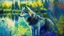 Placeholder: a wolf in monet style