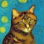 Placeholder: Portrait of a cat by Van Gogh