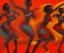 Placeholder: an abstract painting with figures of three African women dancing