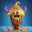 Placeholder: A cute adorable dripping gooey ice-cream monster, playful, vibrant colours, chocolate sprinkles, 3d render, hyper detailed, Z brush, cgi, Pixar 3D cartoon art, jelly texture, fun scary, funny googly eyes, animated realism, cartooncore, creative lighting, blender, artstation trending, unreal engine, octane render, digital art, wonky eyes, melting body, drizzled with toppings