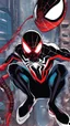 Placeholder: miles morales mix with venom symbiote in color Street artstyle, Street boy them, intricate details, highly detailed, high details