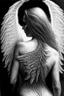 Placeholder: woman angel from back ultra realistic drawing