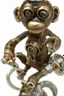 Placeholder: small cute steampunk mechanical monkey, made of metal