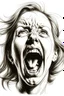 Placeholder: detailed image, female head, screaming