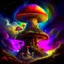 Placeholder: A fantabulous rainbow glowing, (((mushroom tower))) erected atop a (grassy cliff), surrounded with imaginative (((spiraling space))), contrasted by the stark hues of a (nebulous space scape), . captured by the hand a skilled master painter with a focus on (softly textured compositions and voluminous lighting).