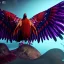 Placeholder: bird like creature, wings, feathers, another dimension, epic, big, beautiful, attractive, colourful, carnivore, double bodyparts, deep colours, 8k resolution, dynamic lighting,ultra hyperdetailed, intricately detailed, Unreal Engine 5