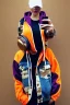 Placeholder: blonde taking selfie.thick thighs,thick calves,flat belly,curvy fell. NOVEL kind of hoodie, form which condescends with integrated bag[SIC]. It is sewed together of camouflage pieces, whose color are all denim colors, orange, cream, brown and purple. Big colored headphones (gold rings!) is merged with small felt cap with small visor. It is with big bright purple felt tippet and birght-colored-hood is merged with colorful beanie. Style: 1990's Finland