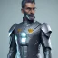 Placeholder: Cosmos super hero, gray costume,4k image, full body man