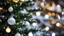 Placeholder: ,night,snow,shot of a christmas tree with light and ornaments,bokeh,