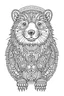 Placeholder: Outline art for Beaver Mandala, White background, Sketch Style, full Body, Only use outline, Mandala style, clean line art, White background, no shadows, and clear and well outlined