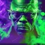 Placeholder: Samuel l jackson, mutando en un skrull, psicodelic green abstract digital art obscure smoke london dramatic