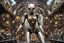 Placeholder: Mind Bending View.Dynamic Action Pose.Hyperrealistic,Dark sci-fi theme, alien shop dominates foreground, A gothic Art Deco biomechanical entity reminiscent of a punky, white lace plastic pattern, voodoo, robot-inspired, geisha shaman absorbed in soft golden and shimmering silver hues,biomechanichal nanobot mutated silver polish ladybug, smoky laser dreadlocks and pikes diods x-ray haircut, Gustav Klimt-inspired dress, porcelai. Rule of Thirds , Blurred Background , 135 Focus