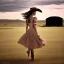 Placeholder: A lonesome cowboy in a ballerina dress is dancing in the prairie