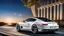 Placeholder: A sleek white shiny (((Bentley Porsche))), its contours and details perfectly captured in a (((cinematic view))), zipping along a winding road under a beautiful blue black night sky