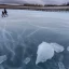 Placeholder: HEDGHOG ice-skating on a frozen pond in the countryside