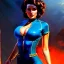 Placeholder: Drawing of beautiful face,'beautiful,Busty fit Sexy Vault Woman- Fallout 4 ',intense stare, ancient blue skintight suit, balanciaga fashion clothe painting by gaston bussiere, greg rutkowski, yoji shinkawa, yoshitaka amano, tsutomu nihei, donato giancola, tim hildebrandt,KyuYong Eom,Ren Wei Pan Oil on canvas, cinematic composition, extreme detail,fit full head inside picture,16k