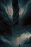 Placeholder: Human corpses, a long, strong and large rope hanging from the terrifying sky, inspired by science fiction, the scene is drama and cinema scenarios, the epic of the sky, dark colors, sad and depressing ،