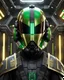 Placeholder: star wars bald male corellian pilot wearing black and bright gasoline green First Order special forces TIE pilot commando armored flightsuit and helmet with gold trim inside the jedi temple, centered head and shoulders portrait, hyperdetailed, dynamic lighting, hyperdetailed background, 8k resolution, volumetric lighting, light skin, fully symmetric details