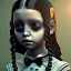 Placeholder: Full body, 3d render,Jenna Ortega, Wednesday addams 1800's women style, 1800's hair style, 1800's women clothes style, hyper realistic, octane render, unreal engine 5, 8k, palace background, uhd