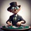 Placeholder: poker player, stylized, pixar