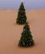 Placeholder: sandy festive Christmas tree in a vast desert with sanddunes