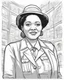 Placeholder: Outline art for coloring pages with HENRIETTA LACKS , white background, sketch style, only use black outline, white background, no shadows and well and clear outline , white background, sketch style, only use black outline, white background, no shadows and well and clear outline