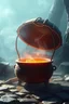 Placeholder: fantasy a style Final Fantasy, photorealistic image a empty cauldron, light colors