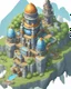Placeholder: space ship castle by blizzard entertainment, mobile game asset, isometric, centralised, low details, no background, no shadow