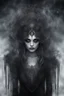 Placeholder: mystical weird creature crepy female from fog with dark shiny eyes looking at you, mystic dark matter, dark evil energy, Fibonacci sequence, dark shadows, black, grey dark colors, etheral, mist, esoteric, mystic dark sky, surreal, sensitive, sinister, dark fantasy, space between the living and the dead, crepy surreal mood, splash art, cinematic, 3d, intricately detailed, smoke, crepy stunning