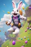 Placeholder: Easter bunny falling from the skye in to a pit animated like he is skydiving in fortnite